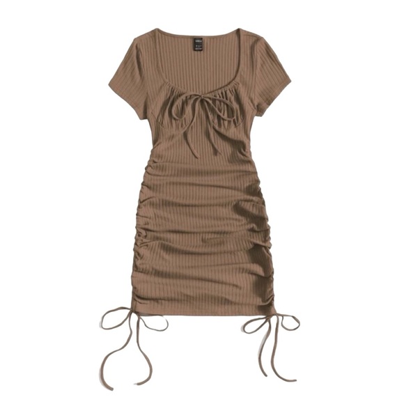 SHEIN EZwear Ruched Drawstring Side Bodycon Dress 💕 - Picture 1 of 5